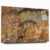 Angelic Garden Scene - Colorful Modern Wall Art with Floral Details
