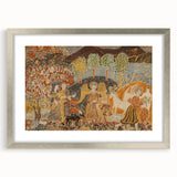 Angelic Garden Scene - Colorful Modern Wall Art with Floral Details