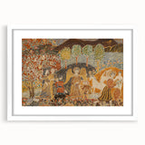 Angelic Garden Scene - Colorful Modern Wall Art with Floral Details