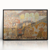 Angelic Garden Scene - Colorful Modern Wall Art with Floral Details
