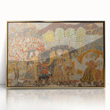 Angelic Garden Scene - Colorful Modern Wall Art with Floral Details
