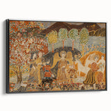 Angelic Garden Scene - Colorful Modern Wall Art with Floral Details