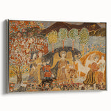 Angelic Garden Scene - Colorful Modern Wall Art with Floral Details