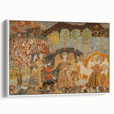 Angelic Garden Scene - Colorful Modern Wall Art with Floral Details