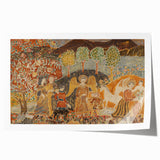 Angelic Garden Scene - Colorful Modern Wall Art with Floral Details