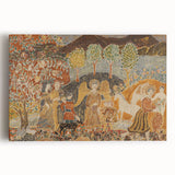 Angelic Garden Scene - Colorful Modern Wall Art with Floral Details