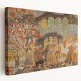 Angelic Garden Scene - Colorful Modern Wall Art with Floral Details