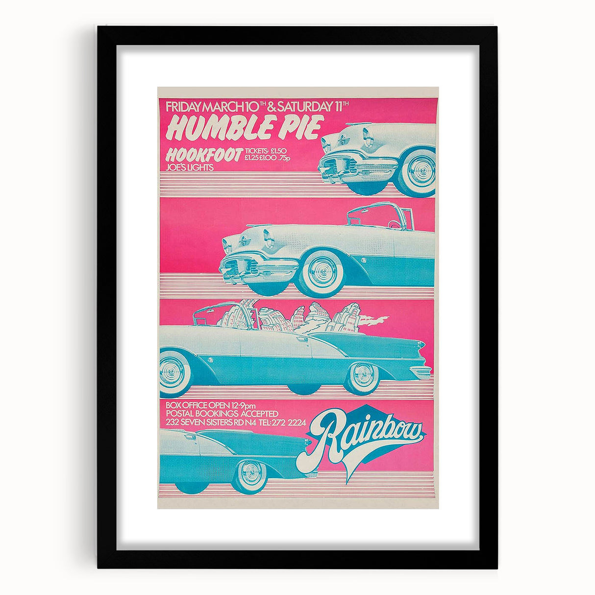 Humble Pie Retro Wall Art – Vintage Rainbow Theatre Concert Print
