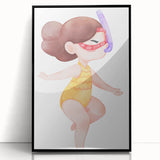 Nursery Wall Art – Whimsical Snorkeling Girl Illustration Print