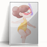 Nursery Wall Art – Whimsical Snorkeling Girl Illustration Print