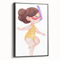 Nursery Wall Art – Whimsical Snorkeling Girl Illustration Print