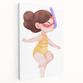 Nursery Wall Art – Whimsical Snorkeling Girl Illustration Print