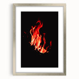 Textured abstract art print featuring warm autumn hues on a framed silver canvas, ideal for bedroom wall decor.