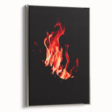 Framed canvas featuring a vintage-style landscape art painting with colorful autumn trees and a black background.