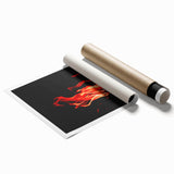 Extra large rolled print featuring a detailed floral art design in autumn hues, ideal for classy bathroom wall art.