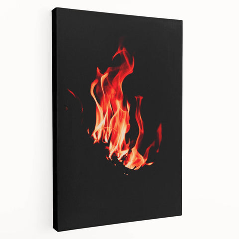Large canvas wall art depicting a fall forest scene in warm orange and red tones, suitable for kitchen decor.
