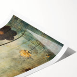 Golden Lotus Living Room Wall Art - Modern Canvas & Framed Print