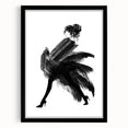 Abstract figurative art print framed in black with a mat, showcasing dynamic shapes and vibrant colors, perfect for modern home decor and art enthusiasts.