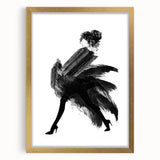 Abstract figurative frame with a gold mat, showcasing modern art in a front view. Perfect for home decor, adding a stylish touch to any room.