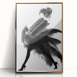 Framed acrylic artwork titled "Design 187" showcasing an abstract figurative design in gold tones, presented from a front view against a neutral background. This piece perfectly enhances modern decor with its elegant and unique aesthetic.