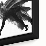 Close-up of an abstract figurative framed canvas artwork showcasing vibrant colors and intricate details, perfect for modern home décor or art enthusiasts.