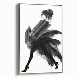 Abstract figurative canvas artwork framed with a silver border, showcasing vibrant colors and dynamic shapes, ideal for modern home decor.