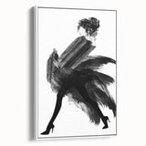 Abstract figurative framed canvas art with a white background, showcasing vibrant colors and dynamic shapes from a side view, ideal for modern home decor.