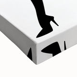 Close-up of an abstract figurative stretched canvas artwork showcasing vibrant colors and intricate patterns, ideal for modern home decor or art collection.