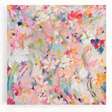 Abstract floral wall art on stretched canvas, showcasing vibrant colors and intricate designs, perfect for modern home decor. Ideal for adding a touch of elegance to living spaces.