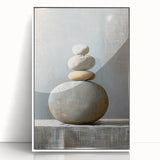 Framed abstract minimalist wall art with a white background and subtle geometric design, perfect for modern home decor and artistic interiors.