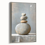 Framed abstract minimalist wall art in silver tones, showcasing a sleek design that enhances modern interiors. Ideal for stylish home decor or office spaces.