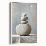 Abstract minimalist wall art featuring a white canvas with subtle texture, elegantly framed and displayed in a side view, perfect for modern decor.