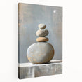 Abstract minimalist wall art on a stretched canvas showcasing a blend of soft pastel colors, designed for modern home decor. Side view highlights the depth and texture of the artwork, perfect for enhancing any living space.