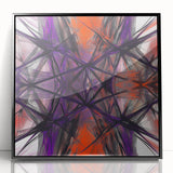 Large Abstract Wall Art – Energetic Red and Purple Motion Lines