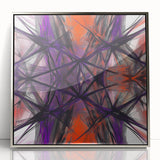 Large Abstract Wall Art – Energetic Red and Purple Motion Lines