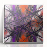 Large Abstract Wall Art – Energetic Red and Purple Motion Lines