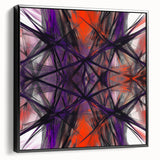 Large Abstract Wall Art – Energetic Red and Purple Motion Lines