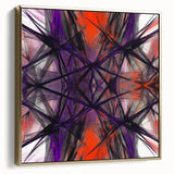Large Abstract Wall Art – Energetic Red and Purple Motion Lines