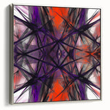 Large Abstract Wall Art – Energetic Red and Purple Motion Lines
