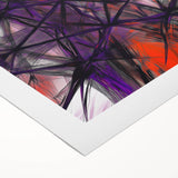 Large Abstract Wall Art – Energetic Red and Purple Motion Lines