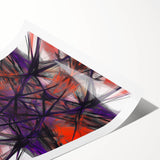 Large Abstract Wall Art – Energetic Red and Purple Motion Lines