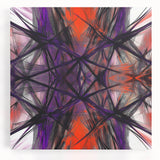 Large Abstract Wall Art – Energetic Red and Purple Motion Lines