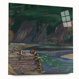 Expressionism Wall Art - River Scene in Dolný Kubín Landscape