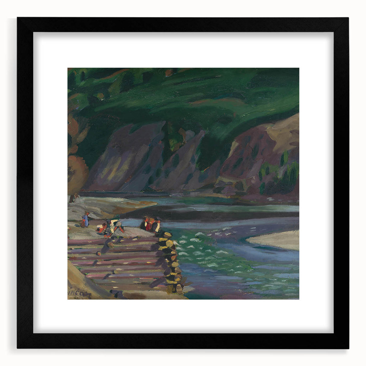 Expressionism Wall Art - River Scene in Dolný Kubín Landscape