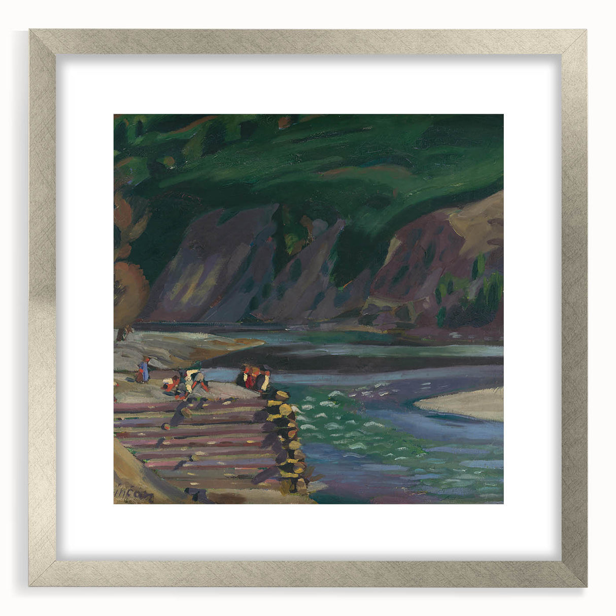 Expressionism Wall Art - River Scene in Dolný Kubín Landscape