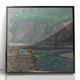 Expressionism Wall Art - River Scene in Dolný Kubín Landscape