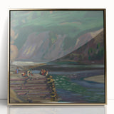 Expressionism Wall Art - River Scene in Dolný Kubín Landscape