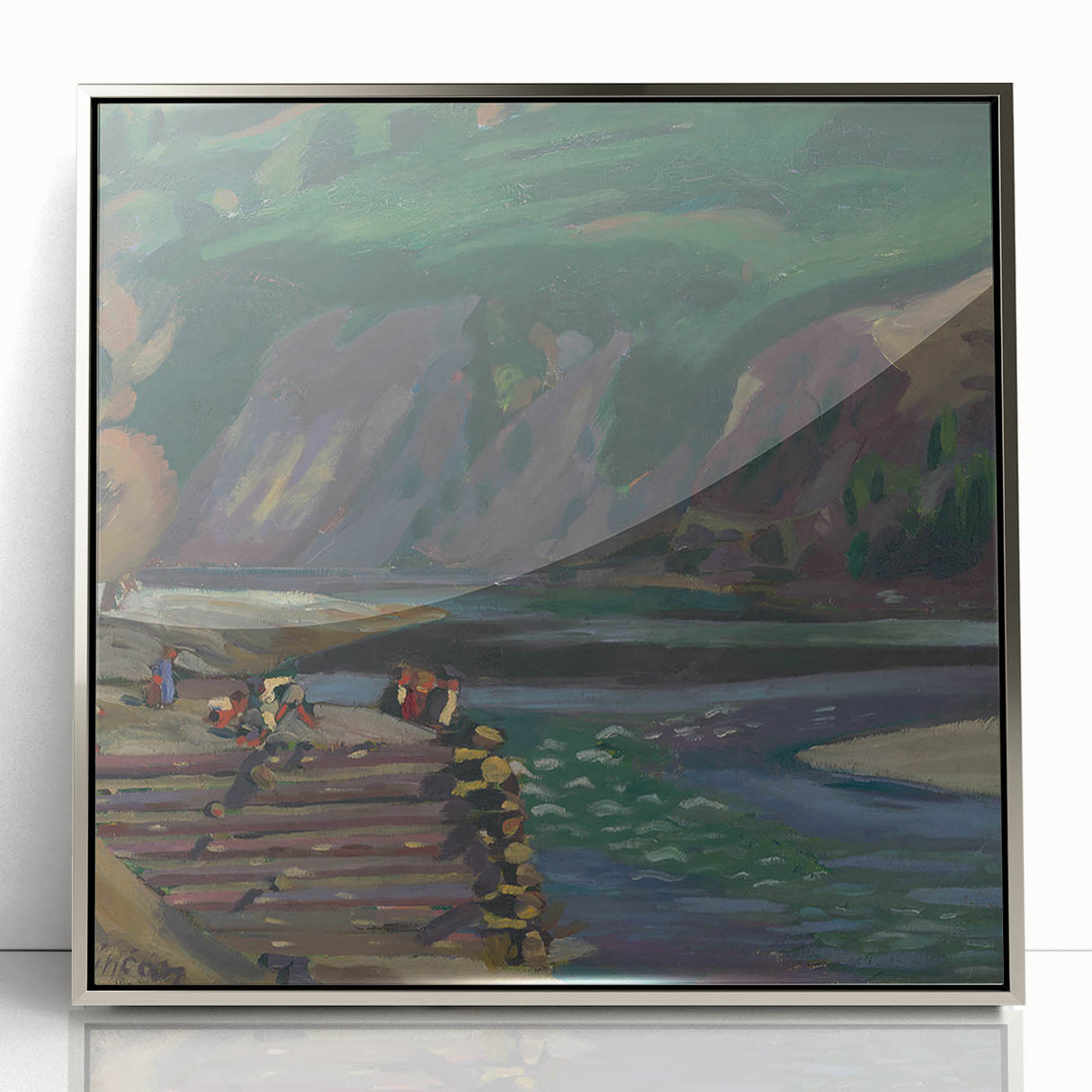 Expressionism Wall Art - River Scene in Dolný Kubín Landscape