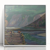 Expressionism Wall Art - River Scene in Dolný Kubín Landscape