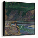 Expressionism Wall Art - River Scene in Dolný Kubín Landscape